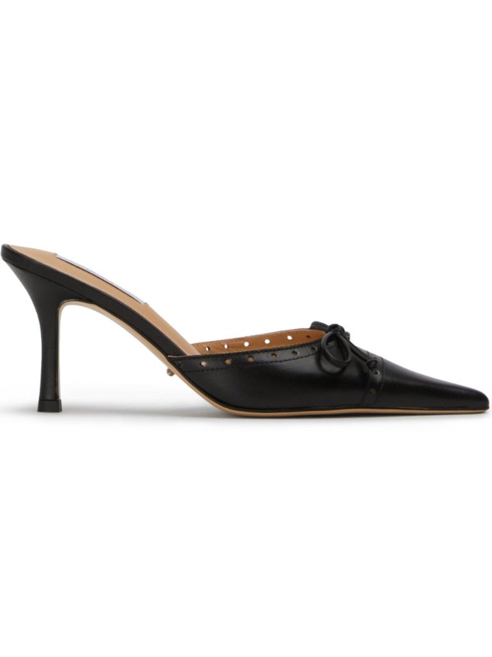 Tony Bianco Scooter Heel in Black Como pointed mid kitten slip on
